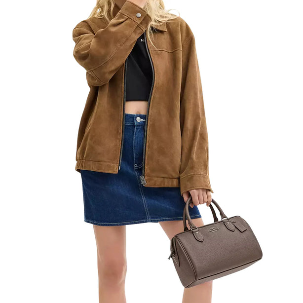 Coach Rowan Satchel Bag - Dark Stone CV962