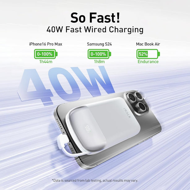 iWALK Power Hybrid Mini Wireless Powerbank (10,000mAh) White