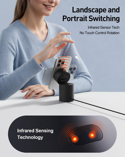 iWALK Power Stand 10000 3-in-1 Wireless Charger Black with Auto Rotation