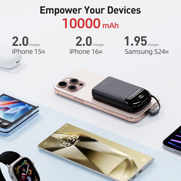 iWALK Power Hybrid Mini Wireless Powerbank (10,000mAh) Black