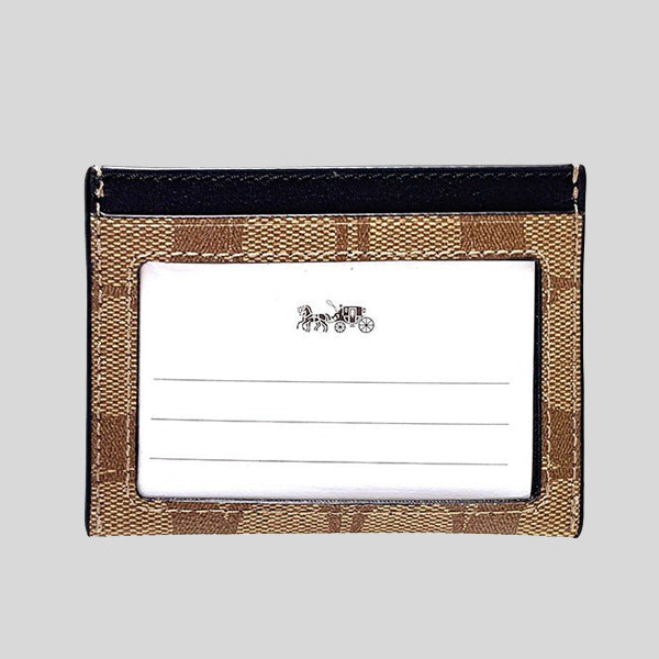 Coach Slim Card Case In Signature Canvas Tan RS-F58110