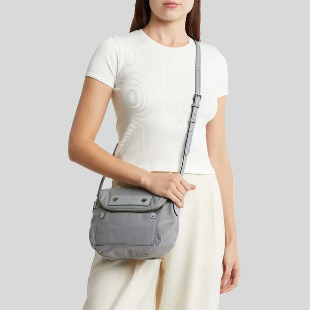 MARC JACOBS Preppy Nylon Mini Natasha Crossbody Bag Rock Grey RS-M0012909