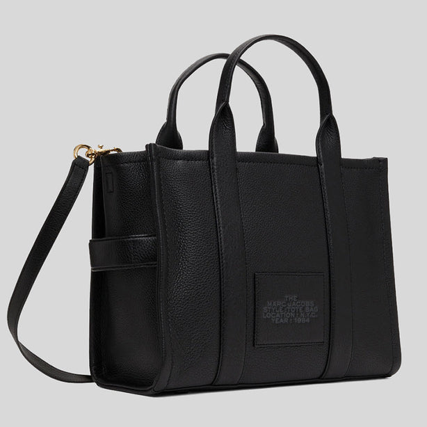 MARC JACOBS The Leather Medium Tote Bag Black RS-H004L01PF21