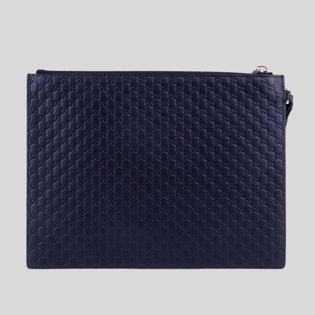 GUCCI Unisex Micro GG Leather Clutch Navy RB-544477