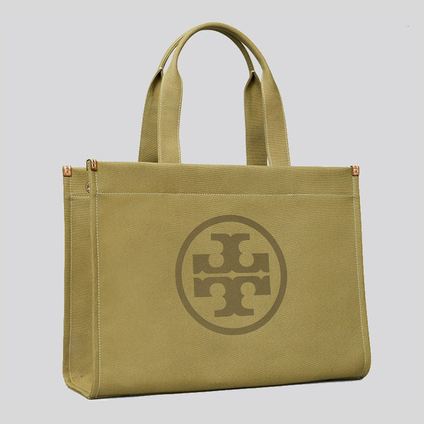 TORY BURCH Ella Canvas Tote Dark Sage RS-148792