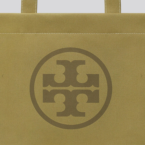 TORY BURCH Ella Canvas Tote Dark Sage RS-148792