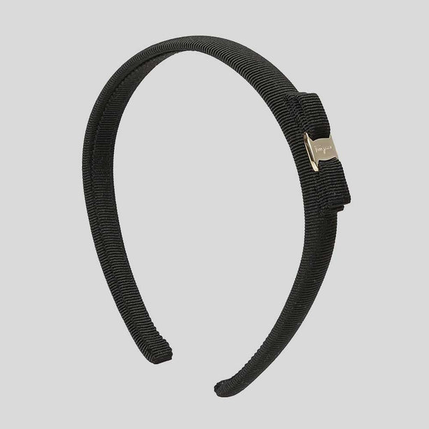 FERRAGAMO Vara Bow Headband Black/Gold RB-430314