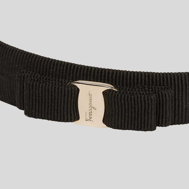 FERRAGAMO Vara Bow Headband Black/Gold RB-430314