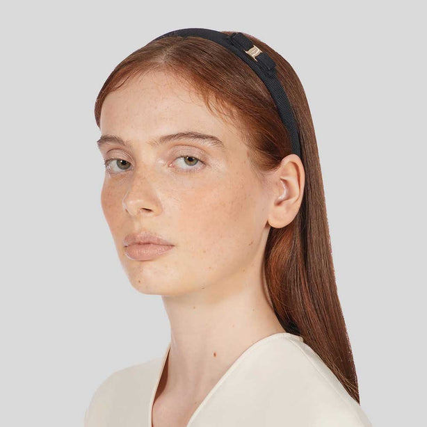 FERRAGAMO Vara Bow Headband Black/Gold RB-430314