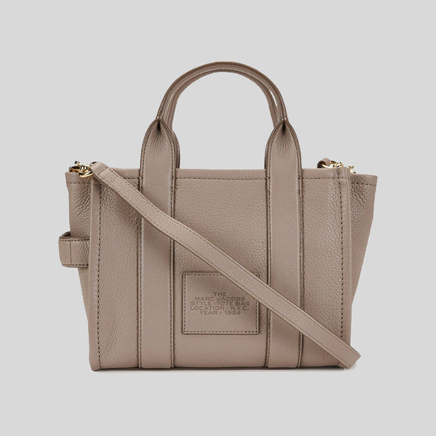Marc Jacobs Leather The Tote Mini Traveler Tote Bag Cement RS-H009L01SP21