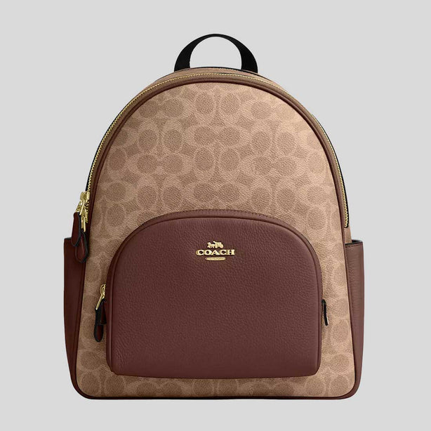COACH Court Backpack In Signature Canvas Tan/Brown RB-CZ176