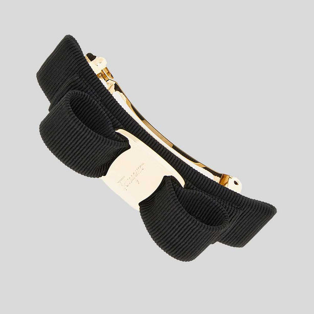 FERRAGAMO Vara Bow Hairclip Black/Gold RB-495450