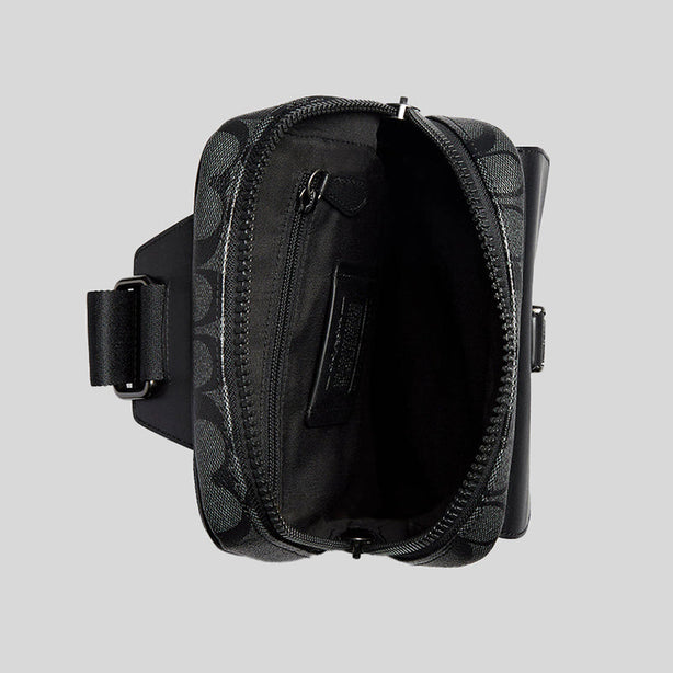 Coach Track Pack In Signature Canvas Black RS-C2711