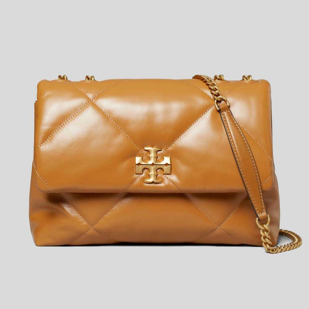 TORY BURCH Kira Diamond Quilt Convertible Shoulder Bag Tan RB-154704