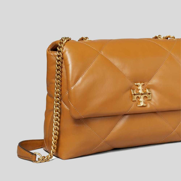 TORY BURCH Kira Diamond Quilt Convertible Shoulder Bag Tan RB-154704