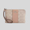 COACH Corner Zip Wristlet In Signature Canvas With Stripe Sand/Taupe RB-CW854