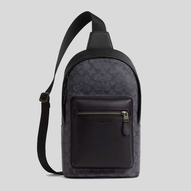 COACH West Pack In Signature Canvas Charcoal/Black RB-CV924