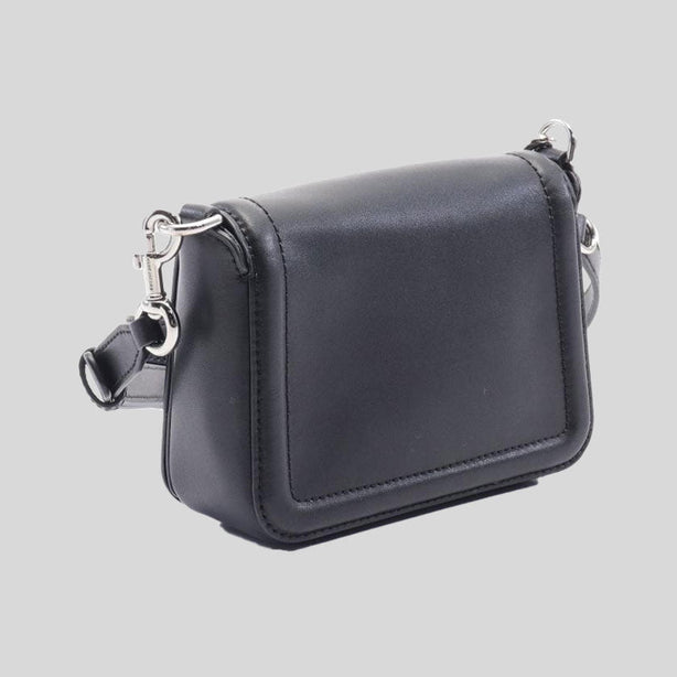 MARC JACOBS Insignia Small Full Flap Logo Shoulder Bag Black RS-H130L01RE22