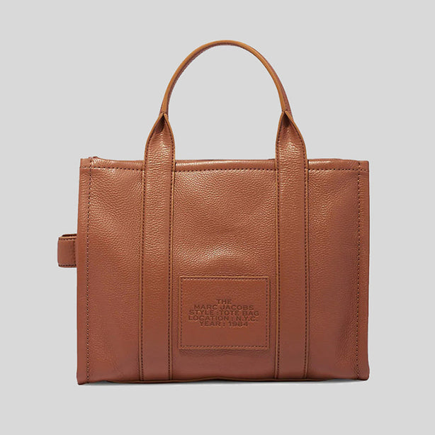 Marc Jacobs Leather The Tote Small Traveler Tote Bag Argan Oil RS-H009L01SP21