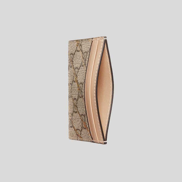 GUCCI Supreme Horsebit Card Holder Beige RB-774344