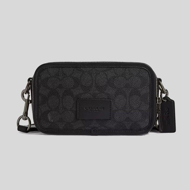 COACH Wyatt Crossbody Bag In Signature Canvas Charcoal/Black RS-CW365