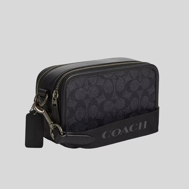 COACH Wyatt Crossbody Bag In Signature Canvas Charcoal/Black RS-CW365