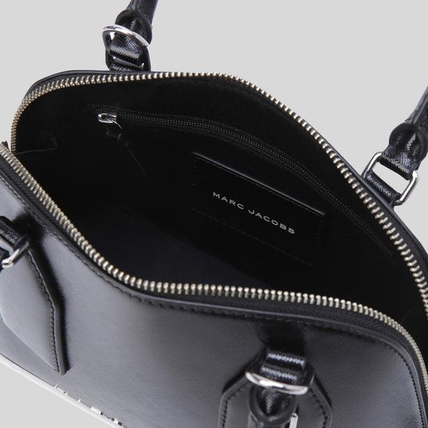 MARC JACOBS Small Leather Dome Satchel Crossbody Bag Black RS-4S4HSC003H02