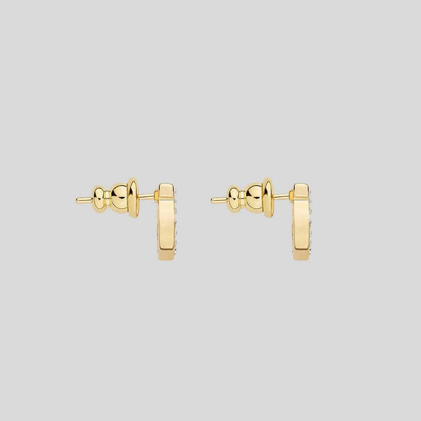 FERRAGAMO Gancini Crystals Small Earrings In Gold Color RB-696576
