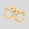 FERRAGAMO Gancini Crystals Small Earrings In Gold Color RB-696576