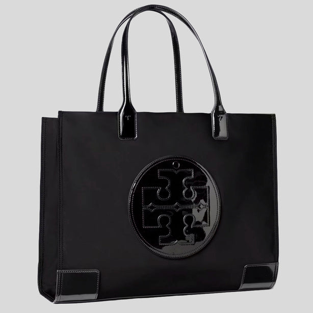 TORY BURCH Ella Patent Tote Bag Black RS-90479