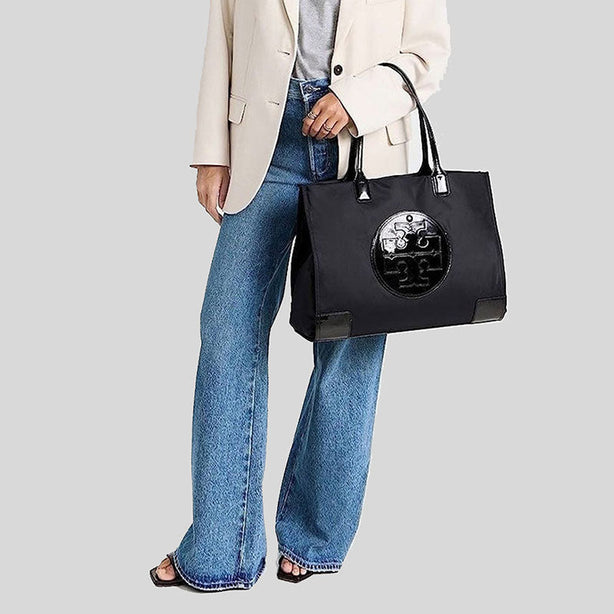 TORY BURCH Ella Patent Tote Bag Black RS-90479