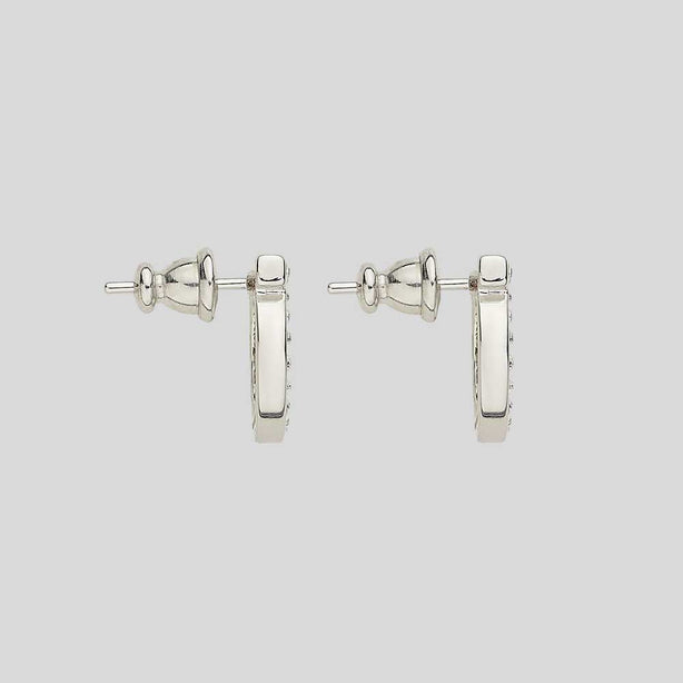 FERRAGAMO Orecchini Gancini Crystals In Silver Color RB-696574