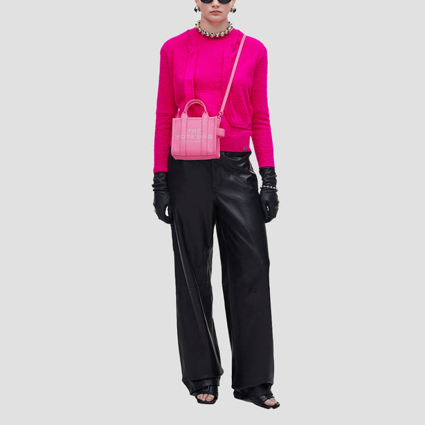 MARC JACOBS The Leather Mini Tote Bag Petal Pink RS-H053L01RE22