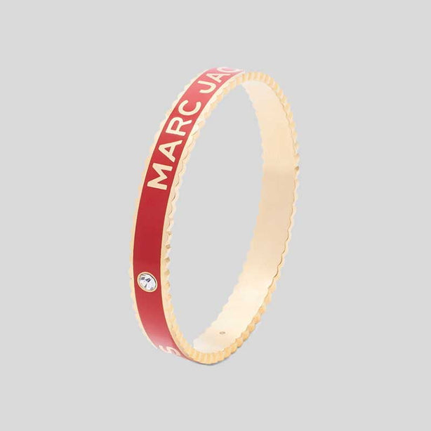 MARC JACOBS The Medallion Scalloped Wide Bangle Bracelet True Red Gold RB-J105MT7PF22
