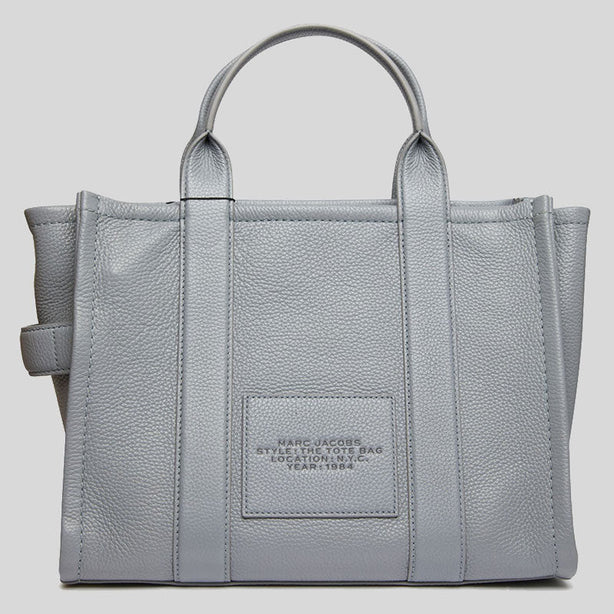 MARC JACOBS The Leather Medium Tote Bag Wolf Grey RS-H004L01PF21