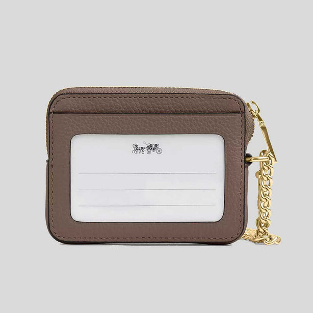 COACH Zip Card Case Dark Stone RB-6303