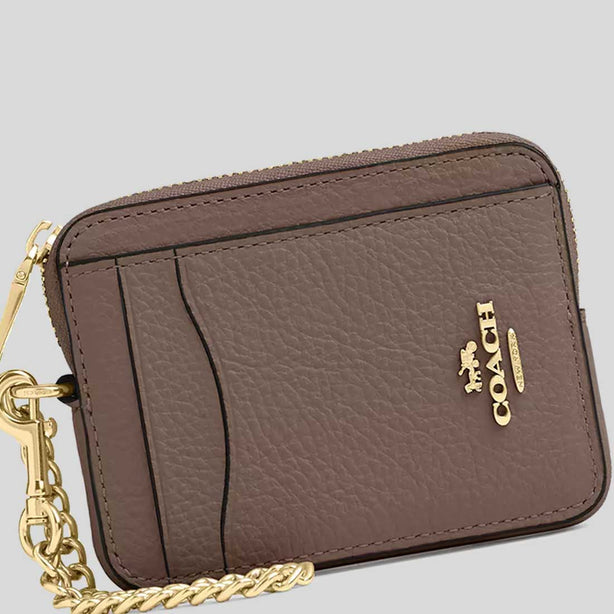 COACH Zip Card Case Dark Stone RB-6303