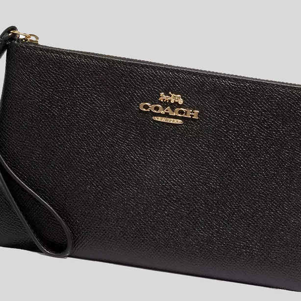 COACH Large Corner Zip Wristlet Black RB-CV395