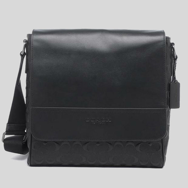 Coach Houston Map Bag In Signature Leather Black RS-4006