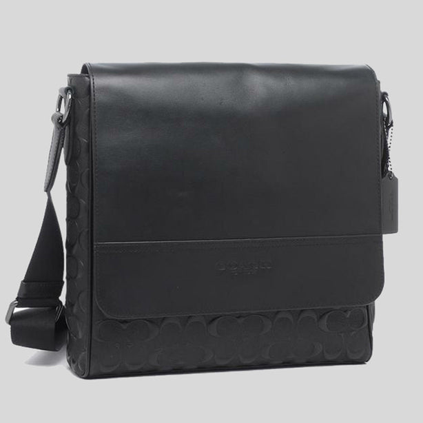 Coach Houston Map Bag In Signature Leather Black RS-4006