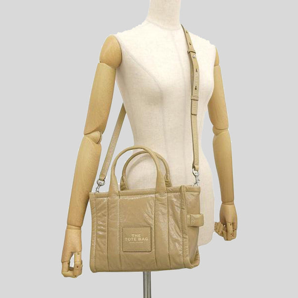 MARC JACOBS The Shiny Crinkle Small Tote Light Brown RS-H065L01PF22