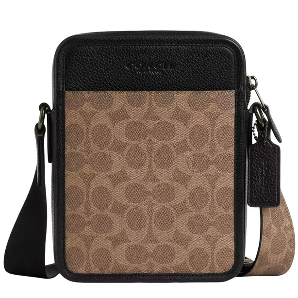 Coach Sullivan Crossbody Bag In Signature Canvas - Tan/ Black CAT78