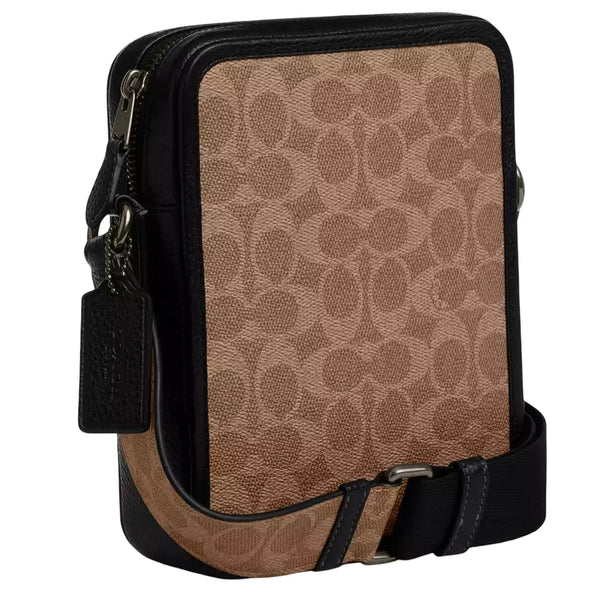 Coach Sullivan Crossbody Bag In Signature Canvas - Tan/ Black CAT78
