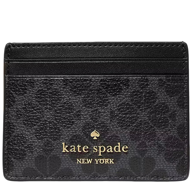 Kate Spade Signature Spade Flower Small Slim Card Holder - Black KI371