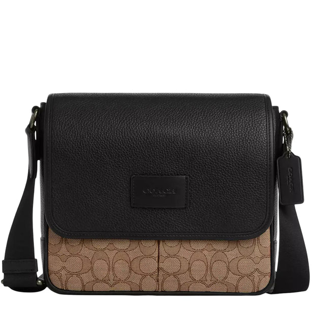 Coach Sprint Map Bag 25 In Signature Jacquard - Tan/ Black CE534