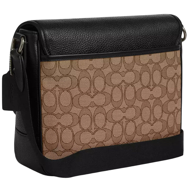 Coach Sprint Map Bag 25 In Signature Jacquard - Tan/ Black CE534