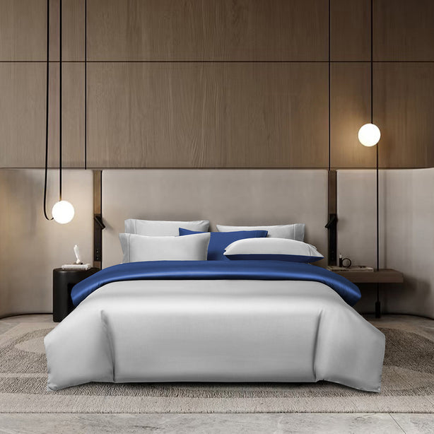 Creek Silver/Navy Bedset 100% Lyocell