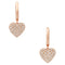 Kate Spade Yours Truly Pave Heart Drop Earrings in Clear/ Rose Gold o0r00153