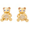 Kate Spade Oh What Fun Spade Teddy Bear Studs Earrings in Clear/ Gold KK024