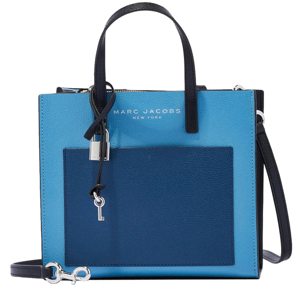 Marc Jacobs Mini Grind Colorblock Leather Tote Bag in Blue Heaven Multi M0016132